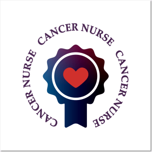 Cancer Nurse Heart Badge T Shirt Posters and Art